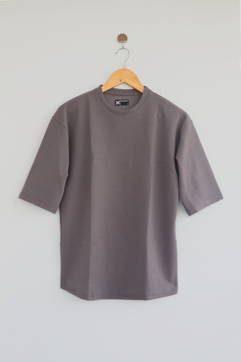 High Sleeve Oversized T Shirt (Chocolate grey)